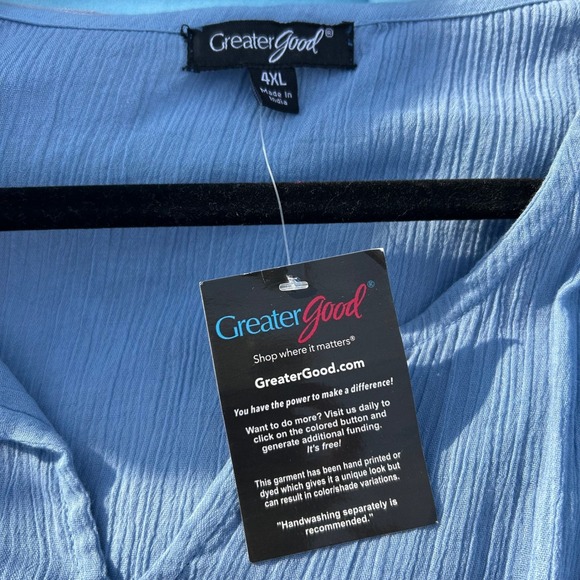 Cotton Gauze Butterfly Embroidered Tunic Top Wms 4XL Ombre Purple Boho Beachy - Picture 6 of 6